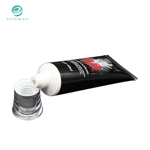 Custom PE plastic BB cream sunscreen packaging black tube with acrylic cap