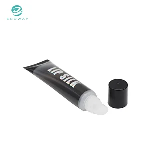 Custom printing empty round black gradient lip gloss tube packaging