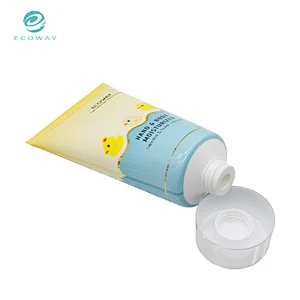 New design custom printing hand cream packaging cosmetic tube with plating cover