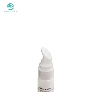 White empty plastic cosmetic eye cream soft tube 15ml with white cap