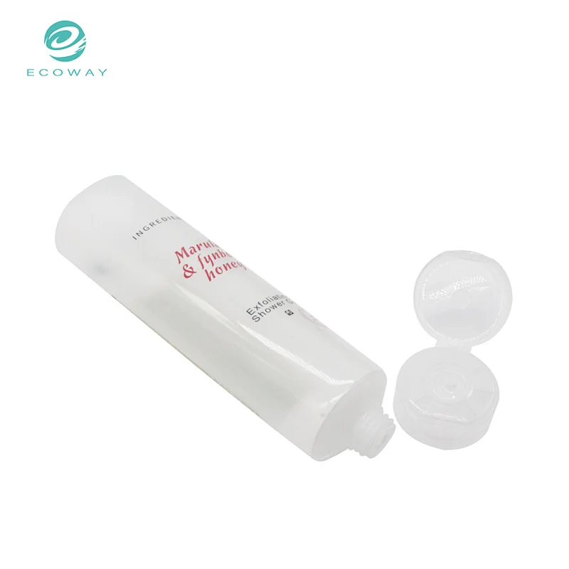Flip cap plastic clear cleaning cosmetic packaging tube soft tube