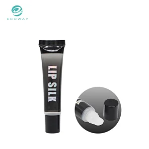 Custom printing empty round black gradient lip gloss tube packaging