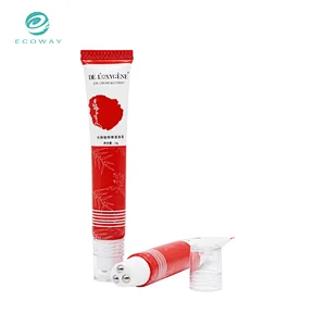 Customized cosmetic eye cream tube with roller ball