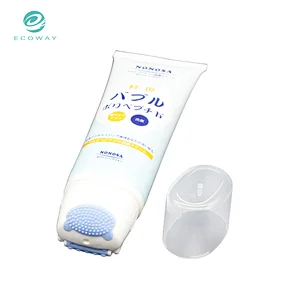 120ml offset printing clear face cleanser cosmetic tube with silicone brush and roller massage