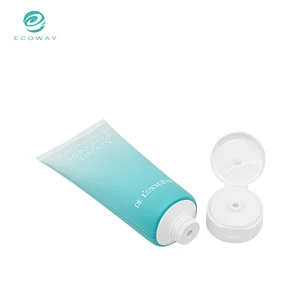 Blue printing flip top cap custom matte cosmetic cream packaging tube