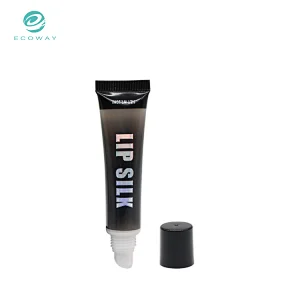 Custom printing empty round black gradient lip gloss tube packaging