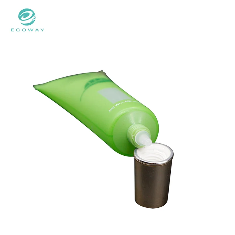 Factory price empty green round liquid foundation cosmetic packaging tube with needle nose