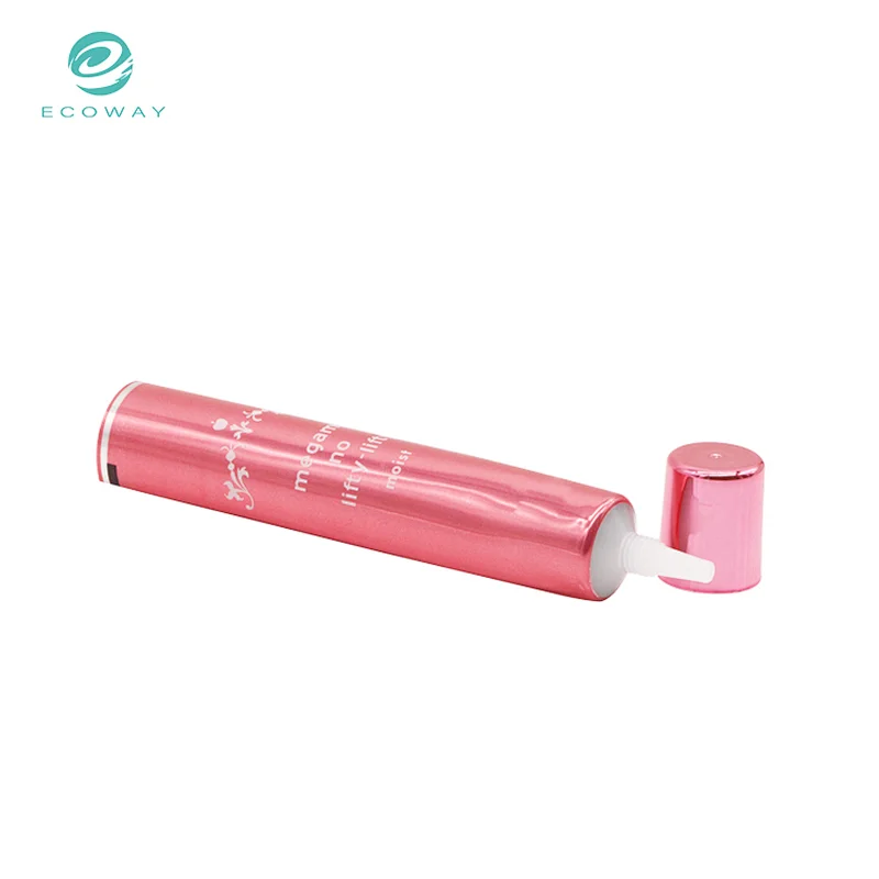 Customized needle nose applicator aluminum plastic cosmetic eyes cream tube pommade with colorful plating cap