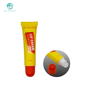 Mini lip balm tube cosmetic applicator packaging with round head cover
