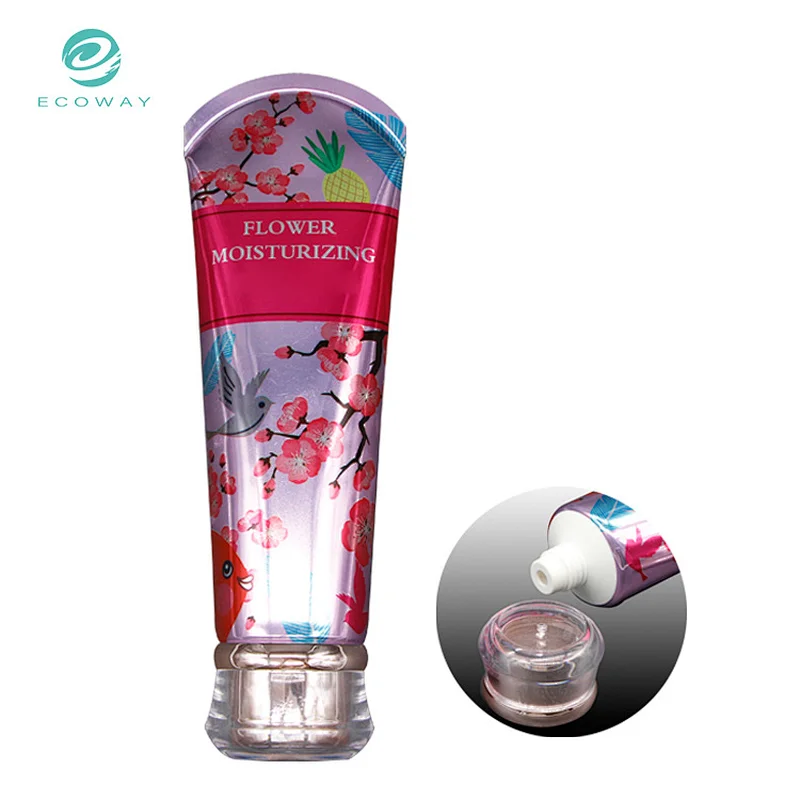 Refillable soft extruded plastic cosmetic shampoo packaging cream tube with acrylic cap