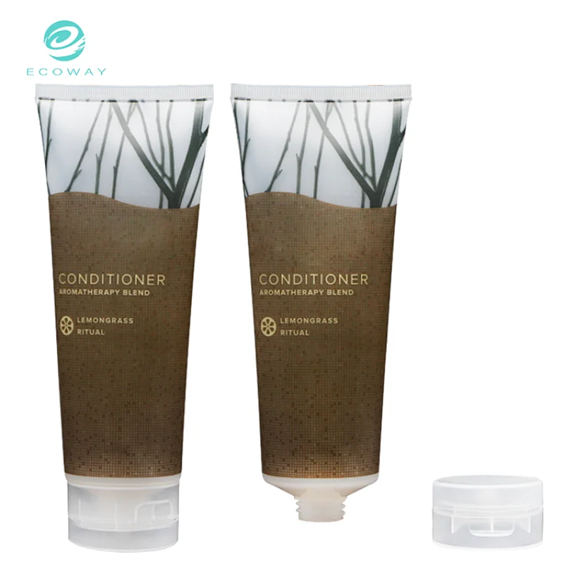 Empty hair conditioner cosmetic packaging flat tube with flip cap