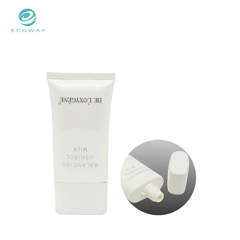 Oval white soft plastic custom tube packaging for cosmetics