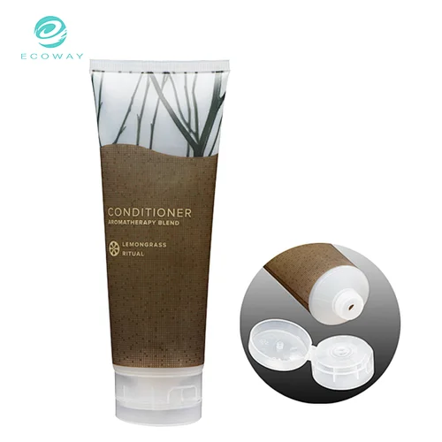Empty hair conditioner cosmetic packaging flat tube with flip cap