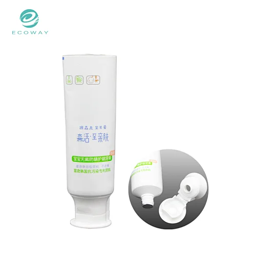 Flip cap empty plastic squeeze tooth paste tube