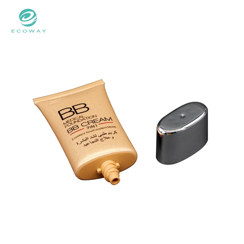 Oval Plastic Cosmetic Packaging BB Cream Tube