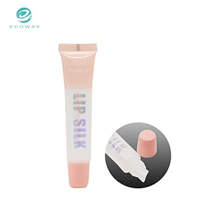 Transparent squeeze plastic custom 15 ml lip gloss cosmetic packaging tube