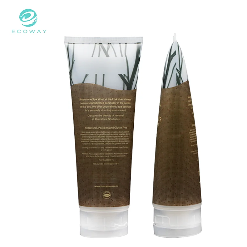 Empty hair conditioner cosmetic packaging flat tube with flip cap
