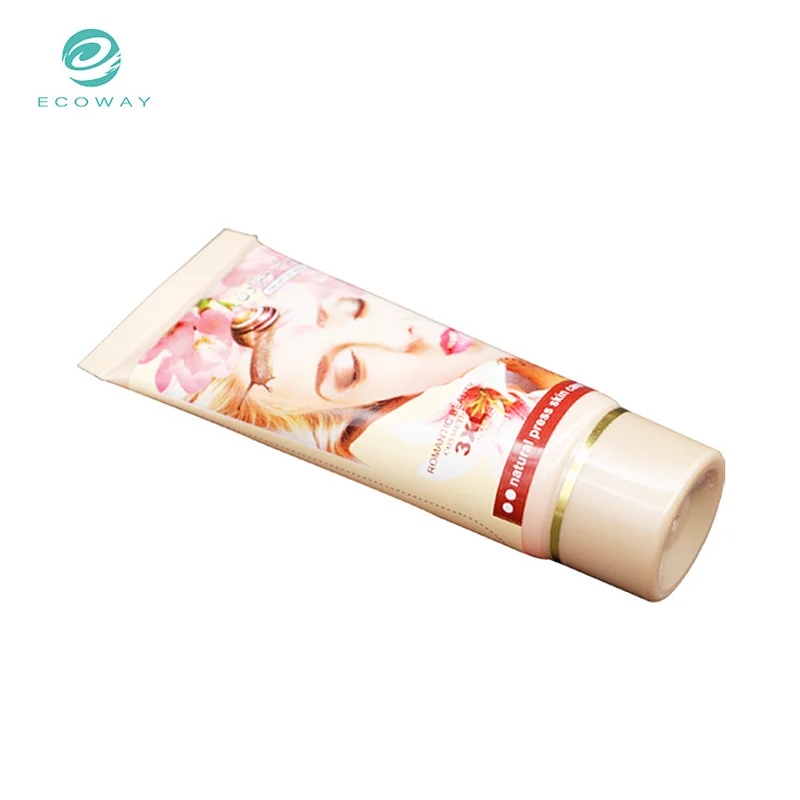 Customized design empty oval tubes foundation cosmetic plastic packaging tube