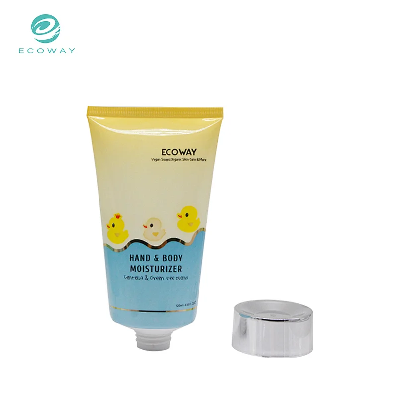 New design custom printing hand cream packaging cosmetic tube with plating cover