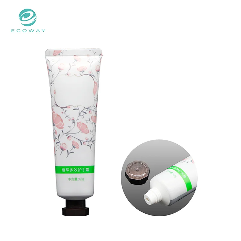 Personal care hand cream aluminium plastic tubes for cosmetic with octagonal cap
