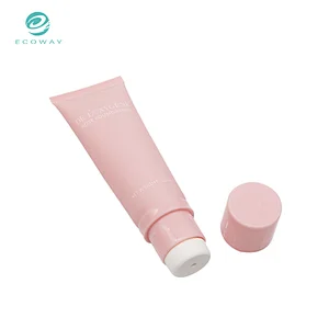 Foundation packaging pink soft plastic cosmetic tube with sponge head