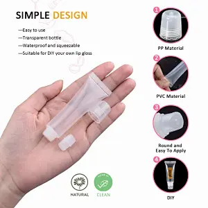 Empty Lip Gloss Tubes 10ml Clear Lip Balm Tubes Cute Lipgloss Supplies Squeeze Tubes Kit