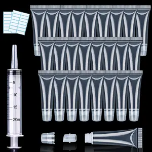 Empty Lip Gloss Tubes 10ml Clear Lip Balm Tubes Cute Lipgloss Supplies Squeeze Tubes Kit