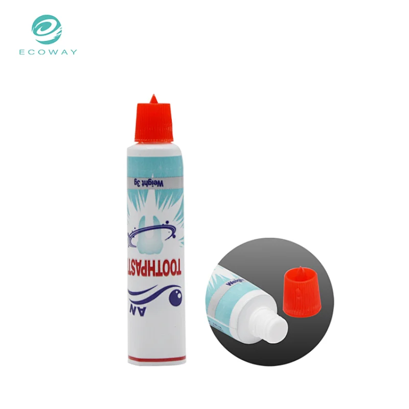 Small Toothpaste Tubes No Mouth Sheet Offset Printing With Non-slip Side Grain Screw Cap Mini Toothpaste Tube