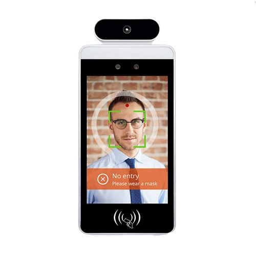 Verification Scanner with Face Recognition Reading Measuring Stand Temperature Testing Kiosk