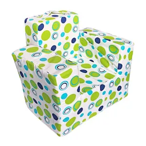 Folding Kid Sofa Bed Foam Single Sofa Chair With color Polka Dots