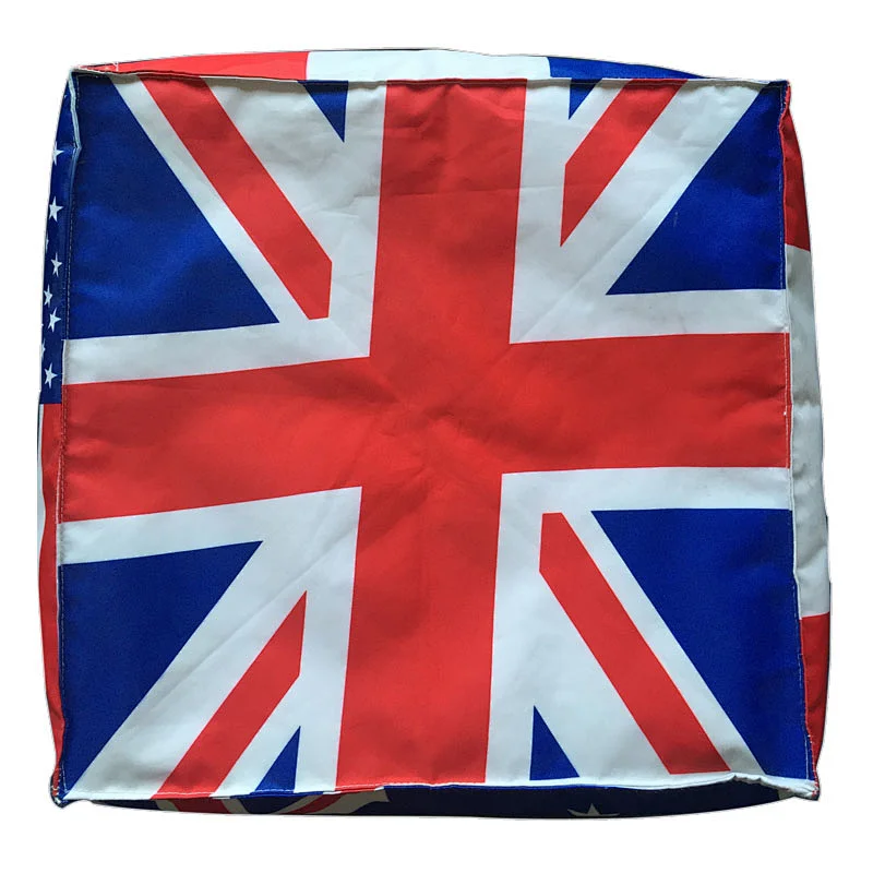 Printed oxford waterproof square ottomab bean bag chair