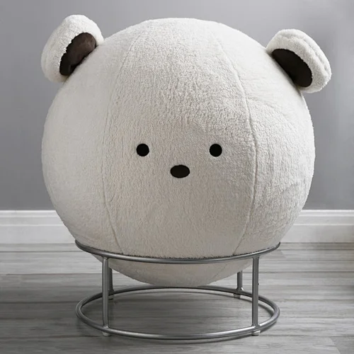 Lovely faux fur yoga ball chair cover