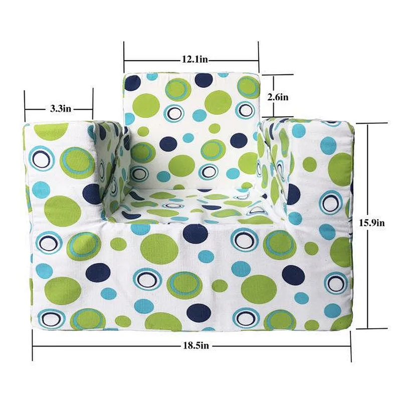 Folding Kid Sofa Bed Foam Single Sofa Chair With color Polka Dots