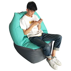 Polyhedral unfilled bean bag covers beans filled PVC leather chair cover