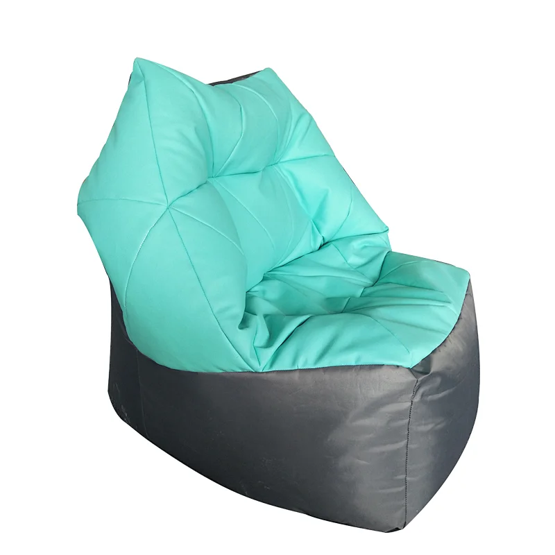Polyhedral unfilled bean bag covers beans filled PVC leather chair cover