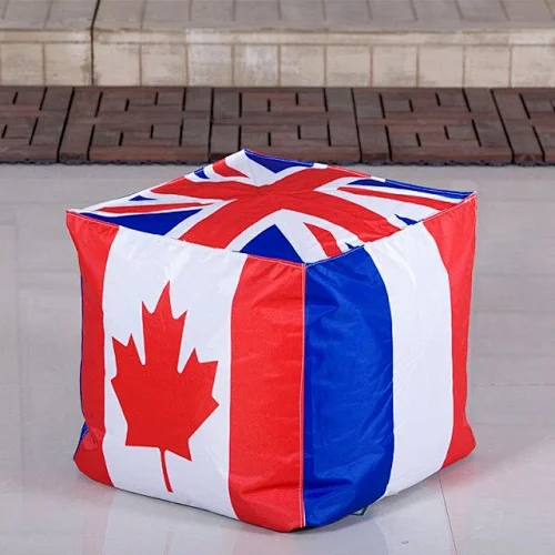 Printed oxford waterproof square ottomab bean bag chair