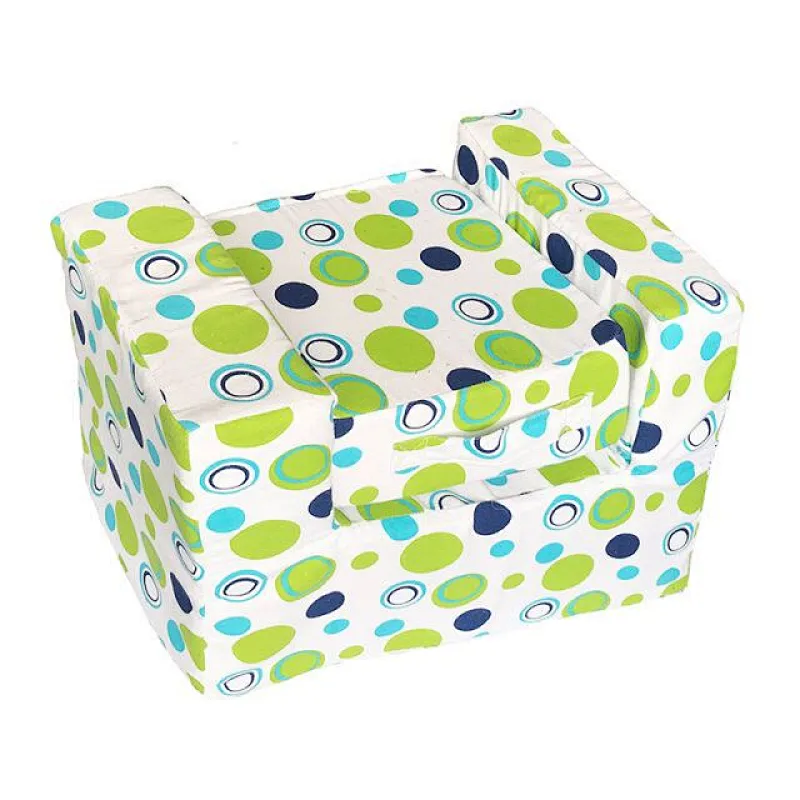 Folding Kid Sofa Bed Foam Single Sofa Chair With color Polka Dots