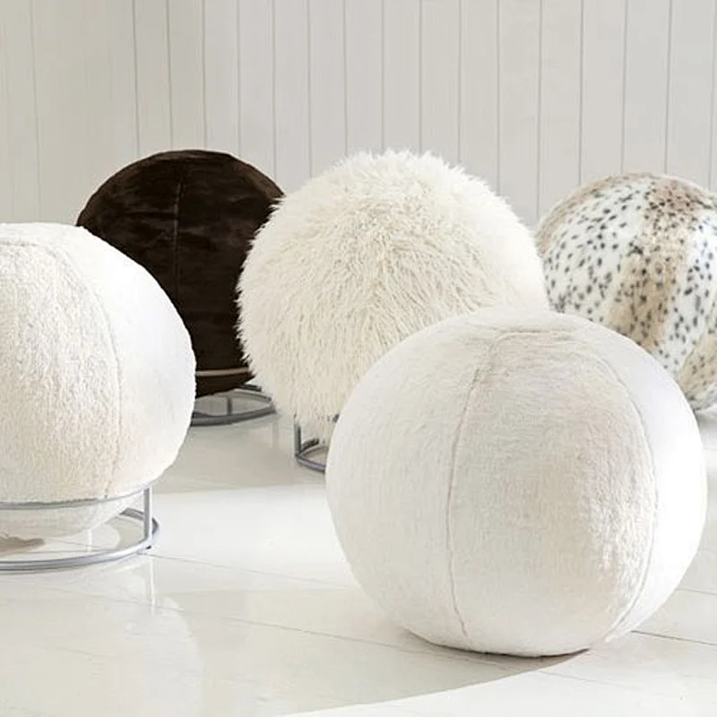 Lovely faux fur yoga ball chair cover