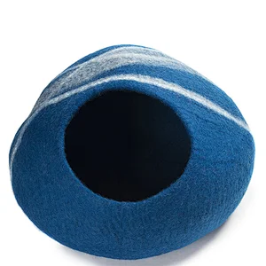 China supplier pet bed breathable round shape felt cat cave bed for kitten