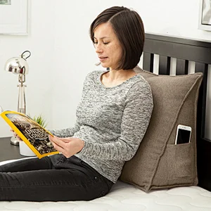 Reading in bed back support wedge pillow rest cushion