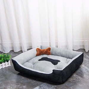 cute cat dog pet bed with bone cushion