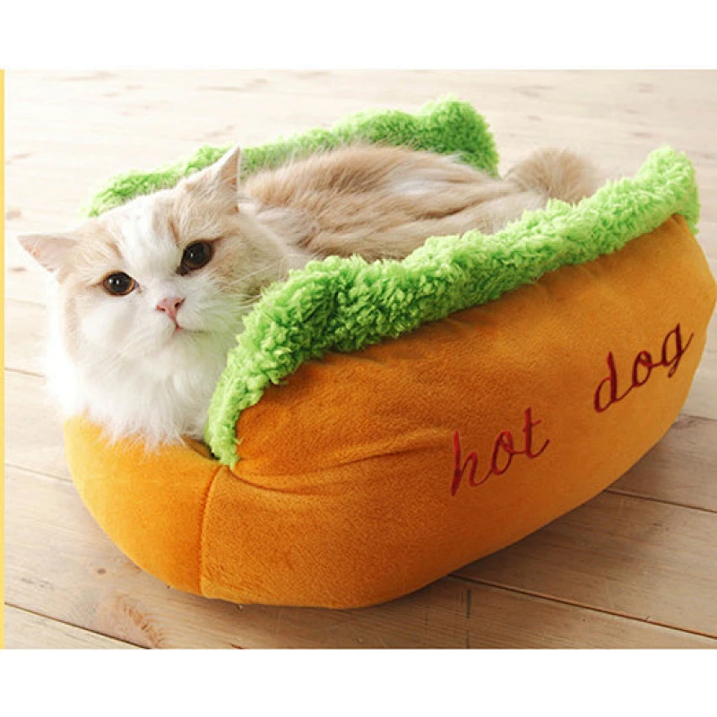 Hot dog design cute pet bed for cat and dog