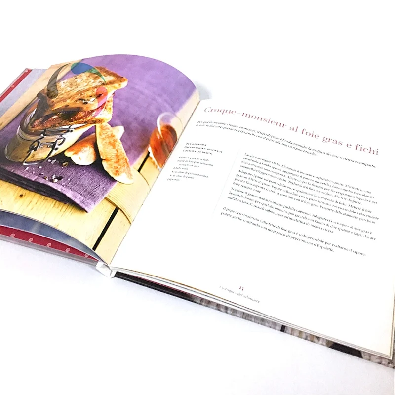 High quality professional full color offset paper hardcover cookbook printing
