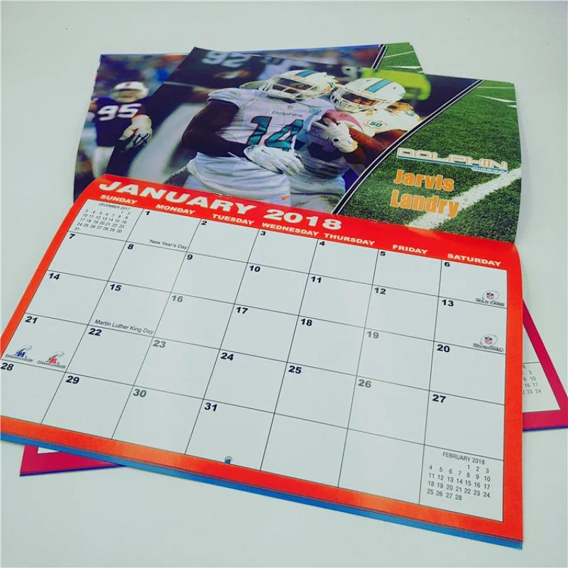 oem manufacture english sadddle stitch calendar printing 2020
