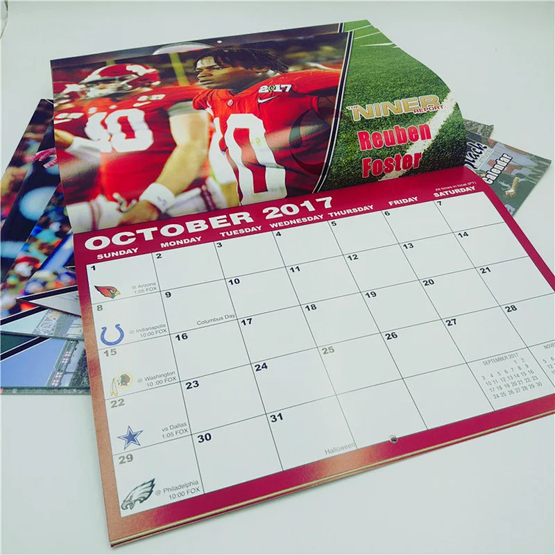 desk table 3 month wall calendar printing