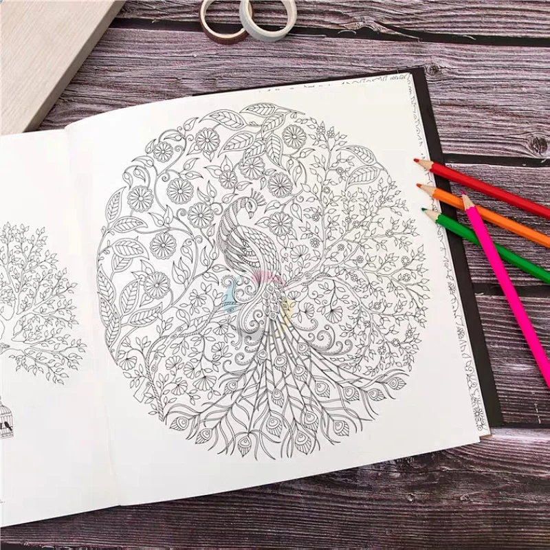 Print Adult Coloring Book Round Colouring Children Drawing Book Printing Painting Note Book For Kids And Adult