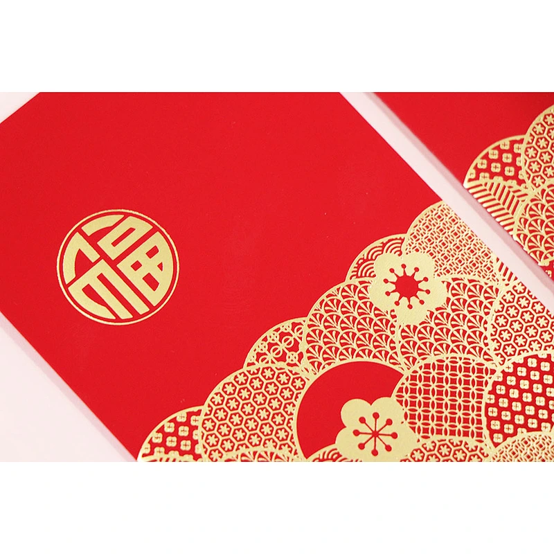 2023 Custom Print Luxury foil hotstamping Red Packet Envelope