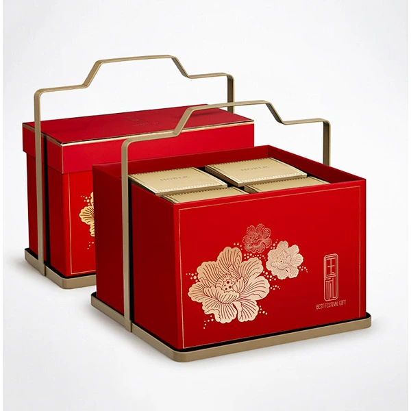 Custom luxury design moon cake paper packaging gift boxes mooncake box