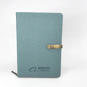 Professional manufacture portable agenda notebook with gold buckle