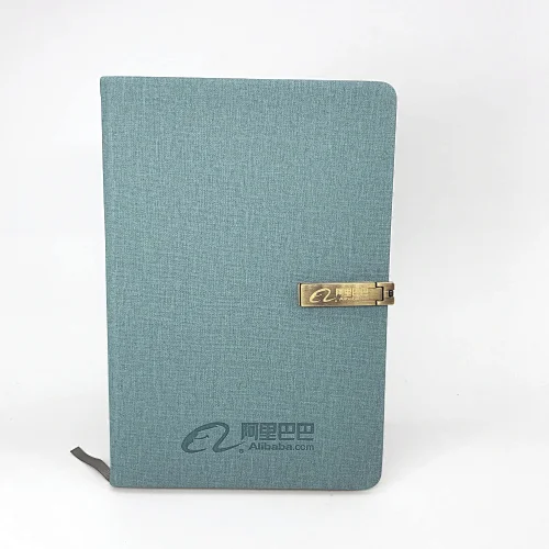 Professional manufacture portable agenda notebook with gold buckle